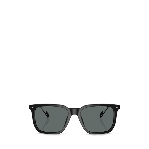 Shiny Black Heritage Rugby-Stripe Sunglasses Polo Ralph Lauren 2
