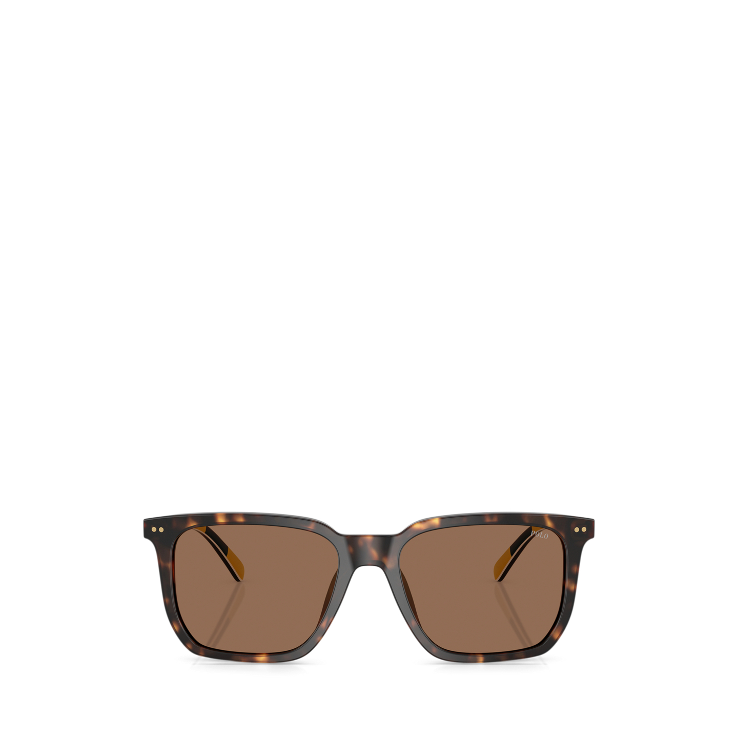Мужские солнцезащитные очки Ralph Lauren Heritage Rugby-Stripe Sunglasses, цвет: Блестящий тёмный гавана — фото 1