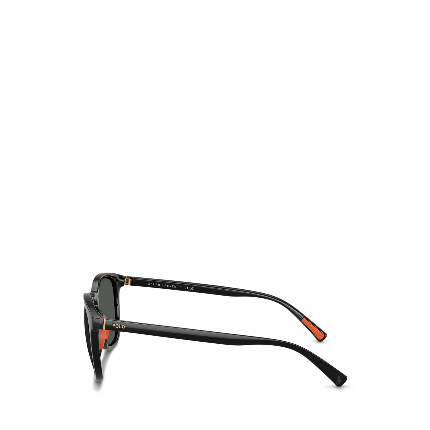 Мужские солнцезащитные очки Ralph Lauren Heritage Performance Round Sunglasses, цвет: Блестящий чёрный — фото 2