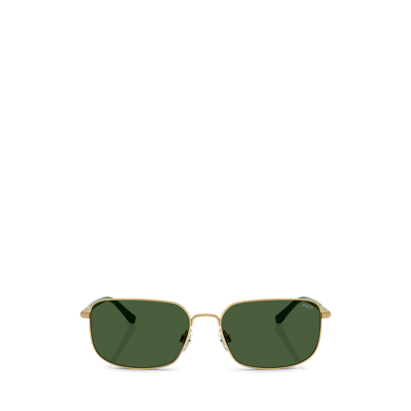 Semi Shiny Pale Gold Heritage Rugby-Stripe Metal Sunglasses Polo Ralph Lauren 2