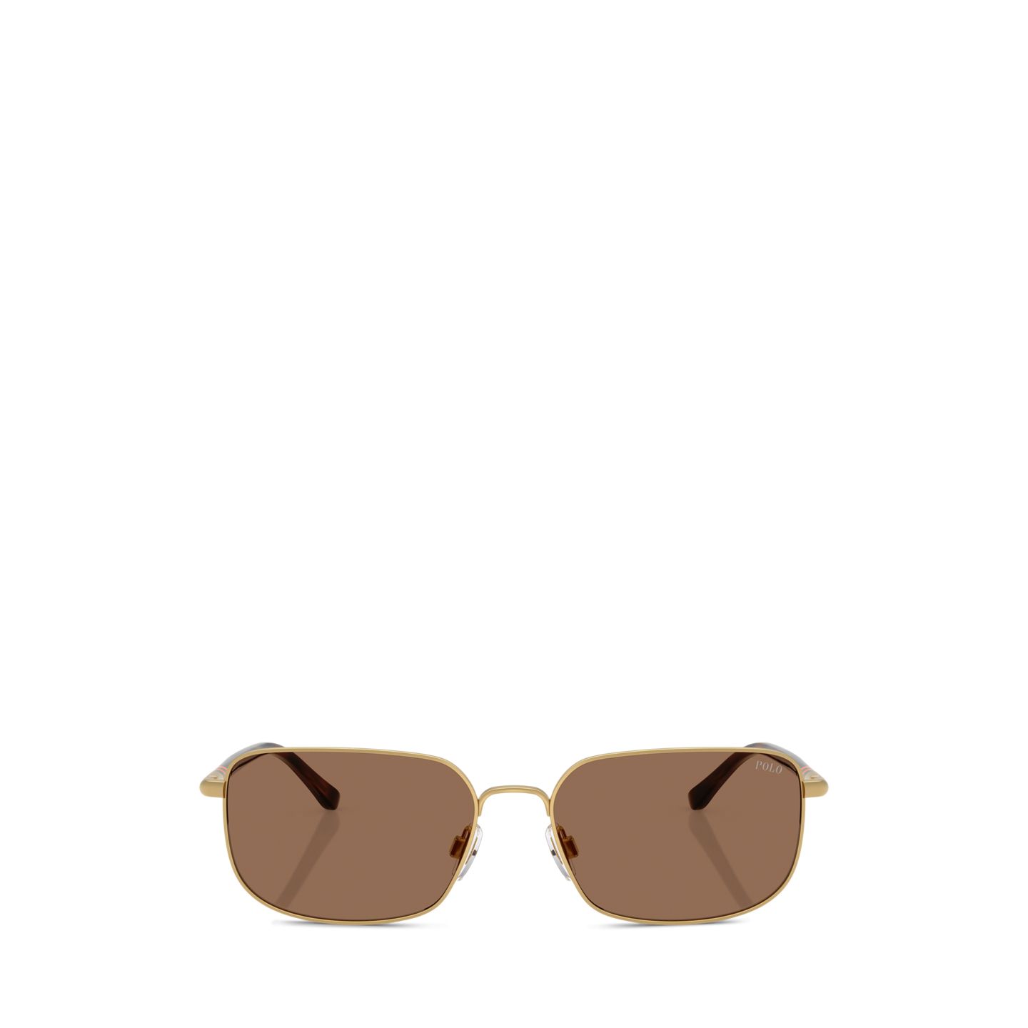 Мужские солнцезащитные очки Ralph Lauren Heritage Rugby-Stripe Metal Sunglasses, цвет: Блестящий золотой — фото 1