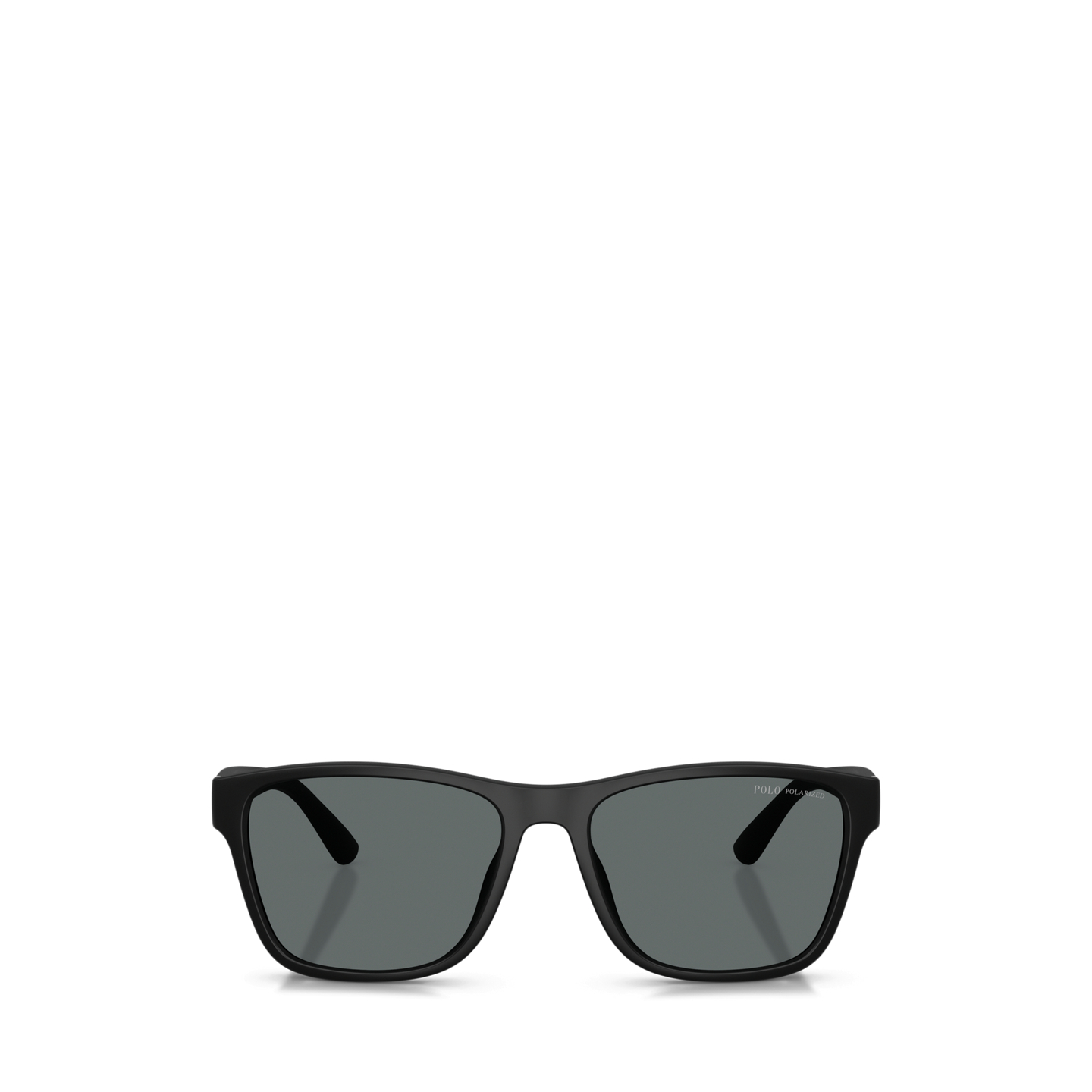 Мужские солнцезащитные очки Ralph Lauren Striped-Temple Square Sunglasses, цвет: Матовый чёрный — фото 1