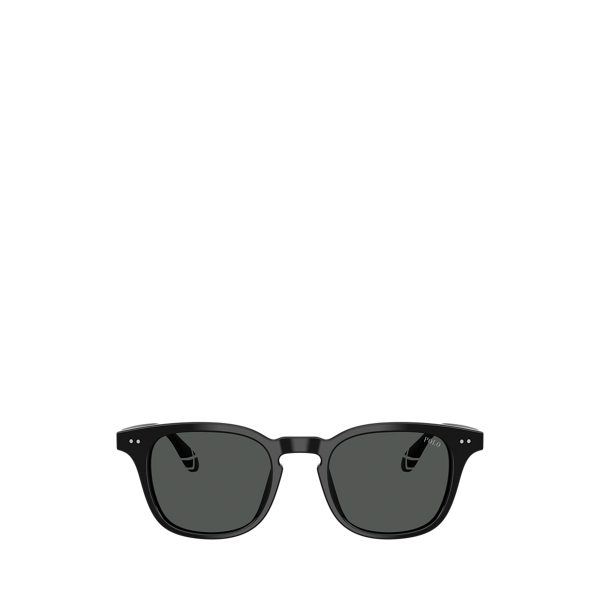Shiny Black Heritage Rowing-Stripe Round Sunglasses Polo Ralph Lauren 2