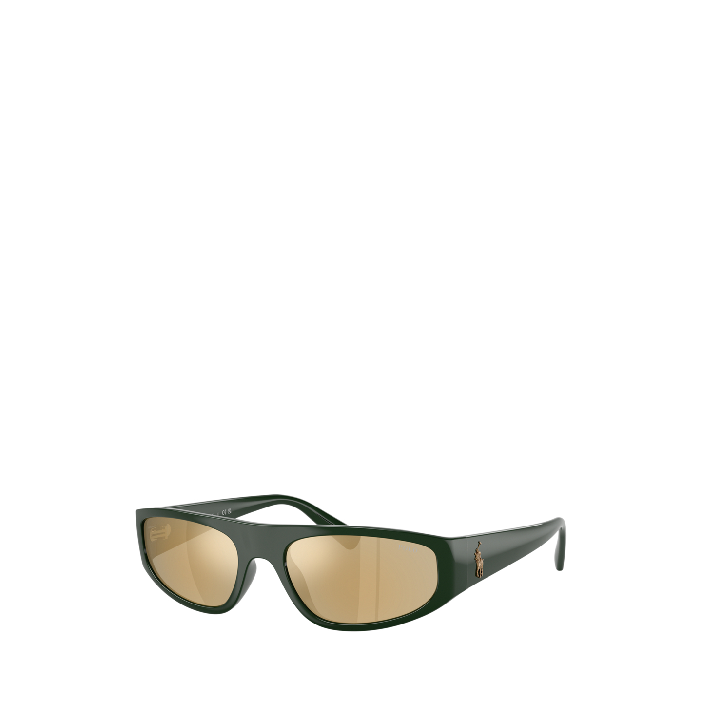 Мужские солнцезащитные очки Ralph Lauren Polo Pony Pilot Sunglasses, цвет: Блестящий зелёный — фото 3