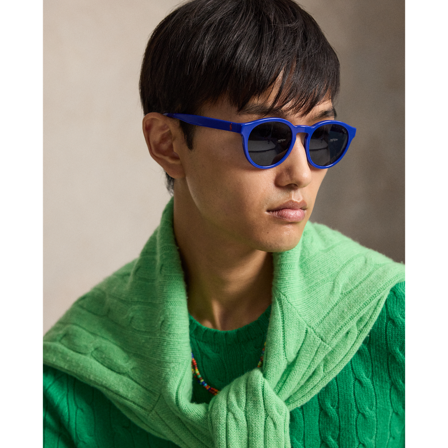 Мужские солнцезащитные очки Ralph Lauren Color Shop Round Sunglasses, цвет: Блестящий королевский синий — фото 3