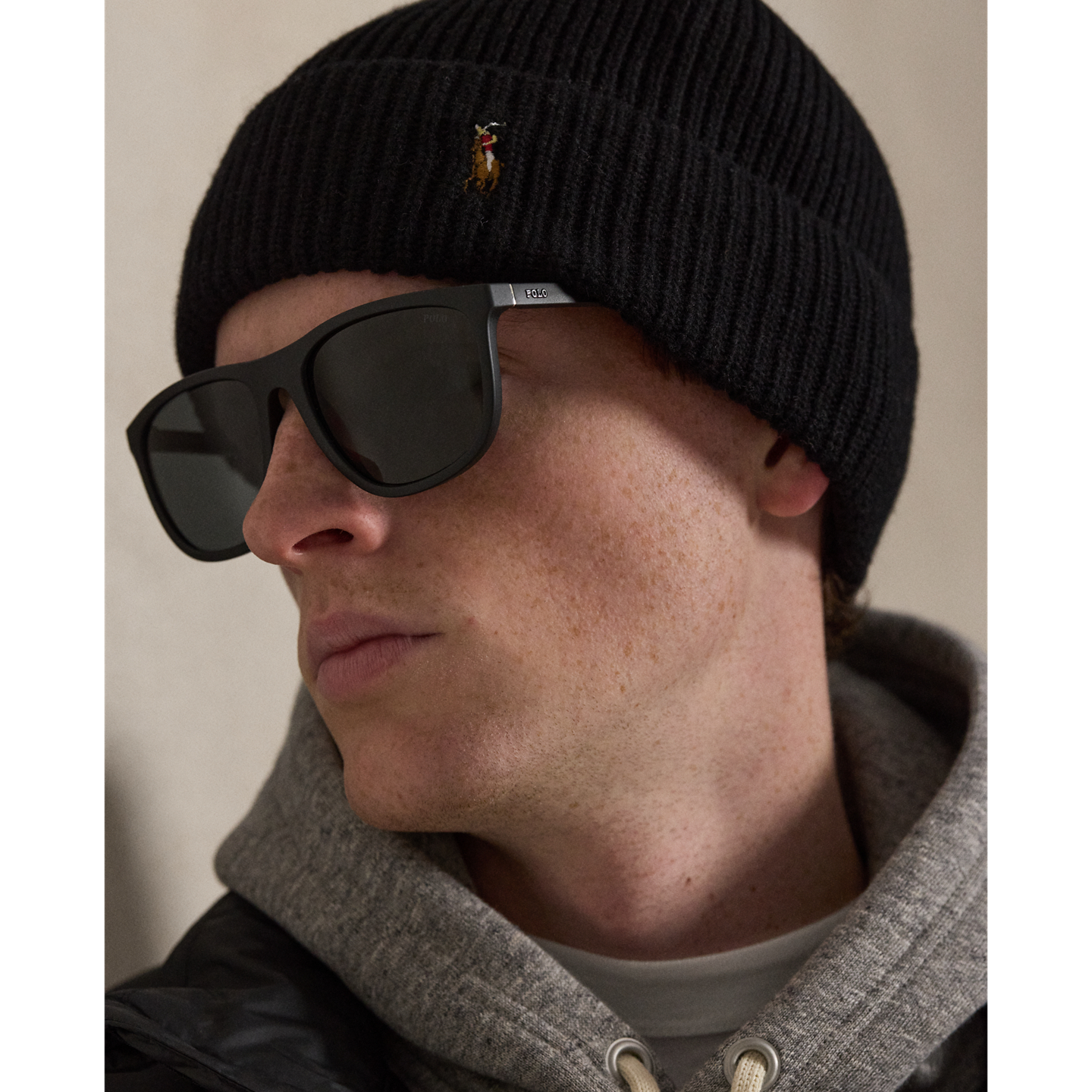 Мужские солнцезащитные очки Ralph Lauren Performance Play Square Sunglasses, цвет: Матовый чёрный — фото 4