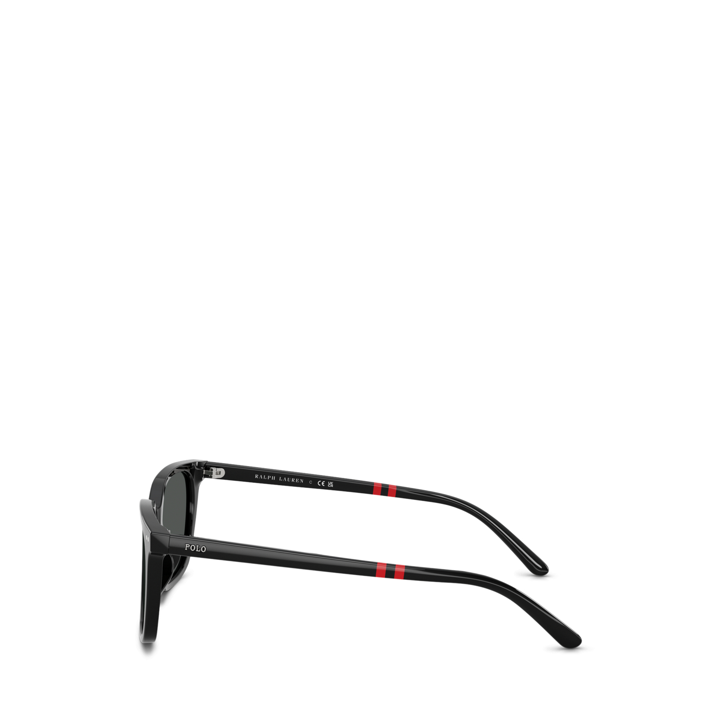 Мужские солнцезащитные очки Ralph Lauren Rugby-Stripe Square Sunglasses, цвет: Блестящий чёрный — фото 2