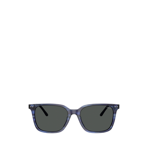 Мужские солнцезащитные очки Ralph Lauren Rugby-Stripe Square Sunglasses, цвет: Синий