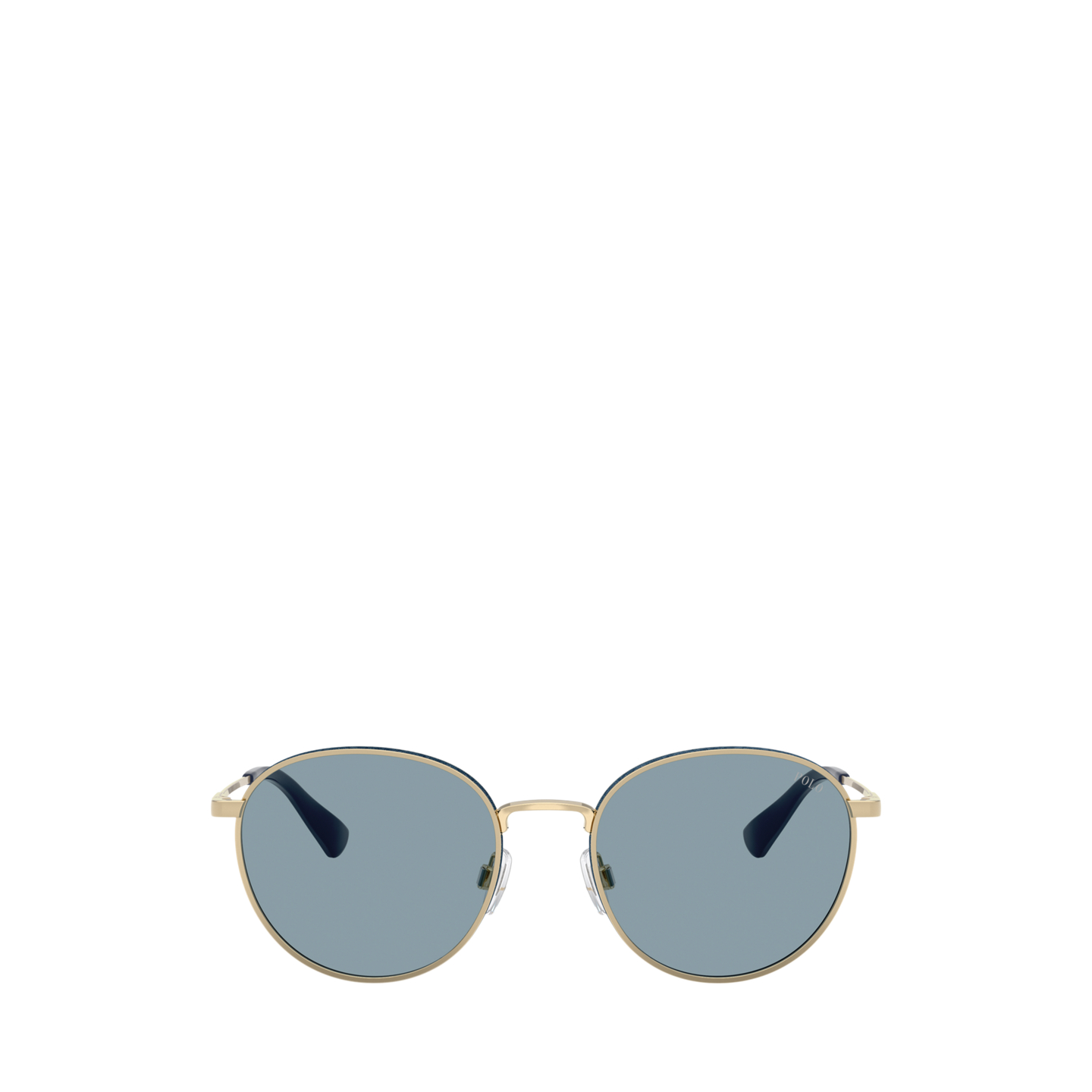 Мужские солнцезащитные очки Ralph Lauren Denim-Effect Round Metal Sunglasses, цвет: Золотой — фото 1