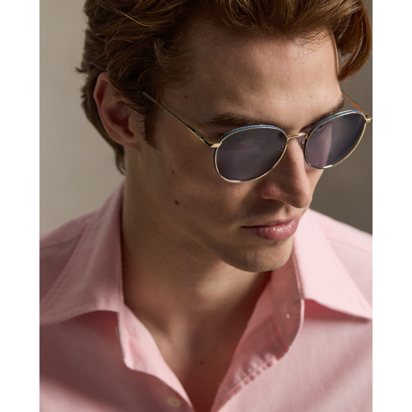 Мужские солнцезащитные очки Ralph Lauren Denim-Effect Round Metal Sunglasses, цвет: Золотой — фото 3