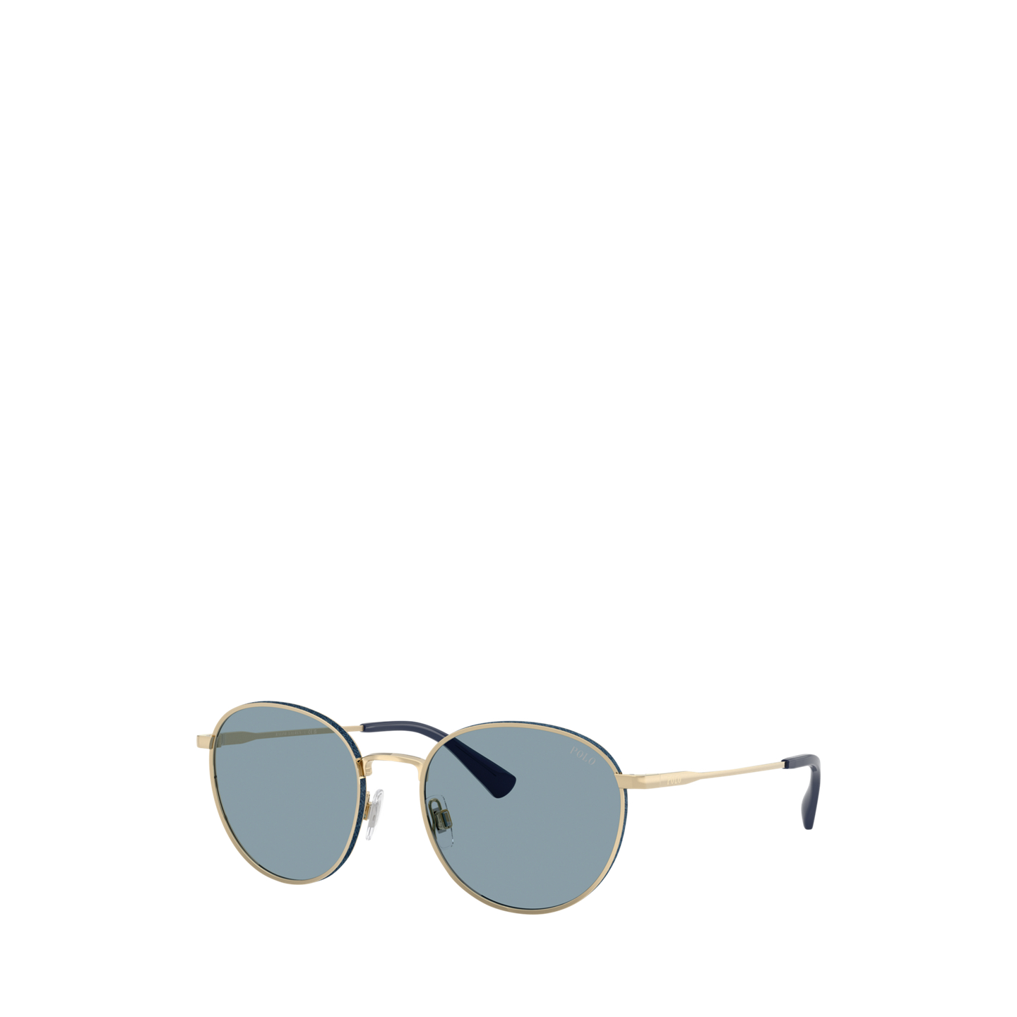 Мужские солнцезащитные очки Ralph Lauren Denim-Effect Round Metal Sunglasses, цвет: Золотой — фото 4