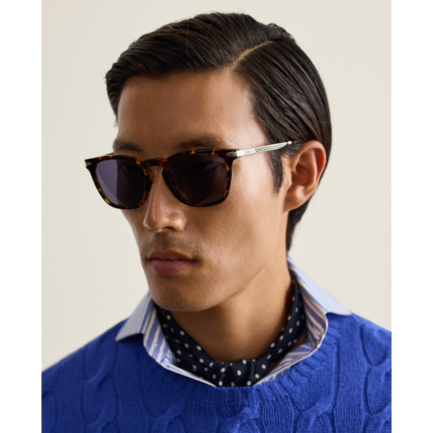 Мужские солнцезащитные очки Ralph Lauren Automotive Square Sunglasses, цвет: Состаренный гавана — фото 3