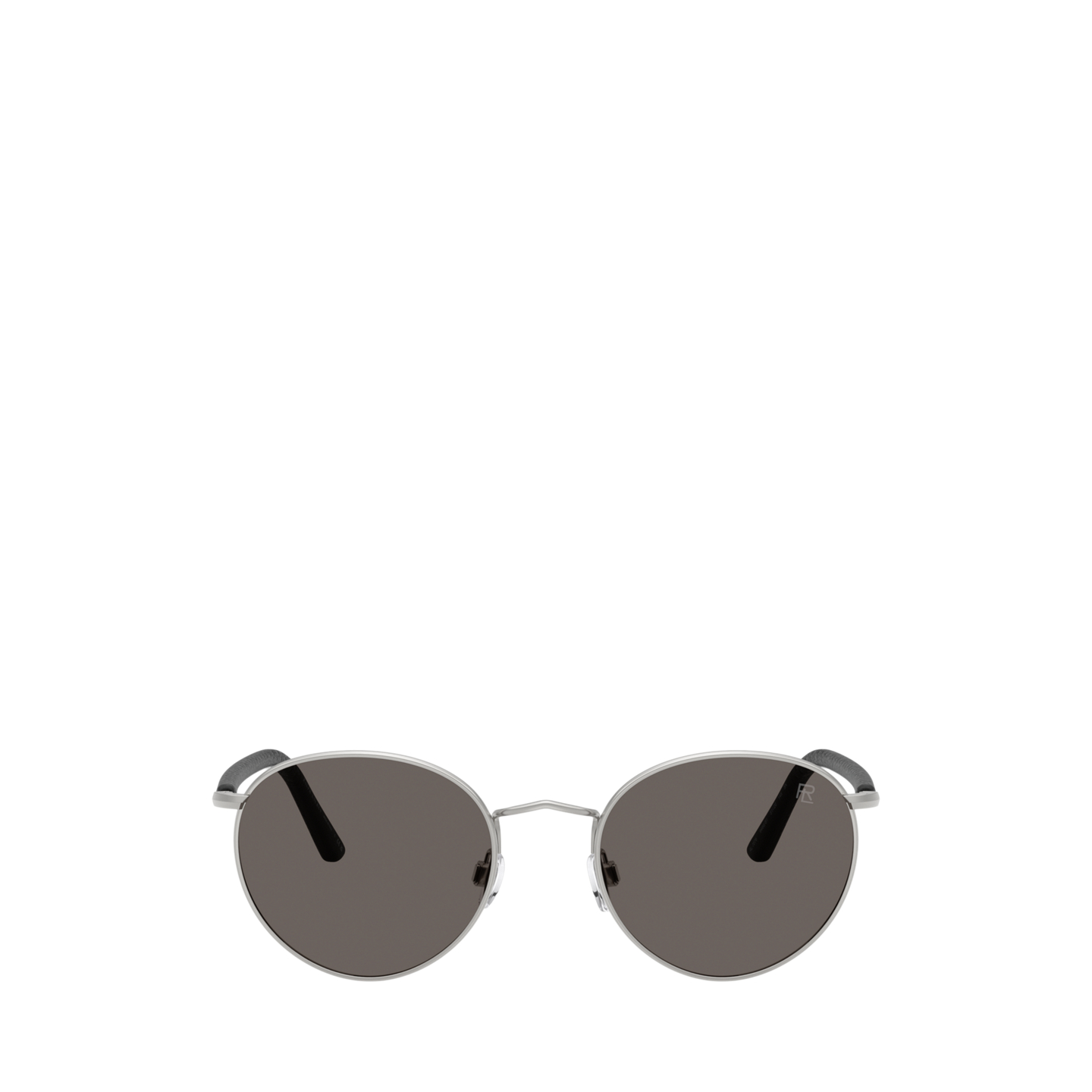 Мужские солнцезащитные очки Ralph Lauren Automotive Leather-Trim Metal Sunglasses, цвет: Блестящий серебряный — фото 1