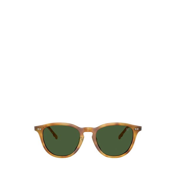 Shiny Tortoise Brown Automotive Round Sunglasses Ralph Lauren 2