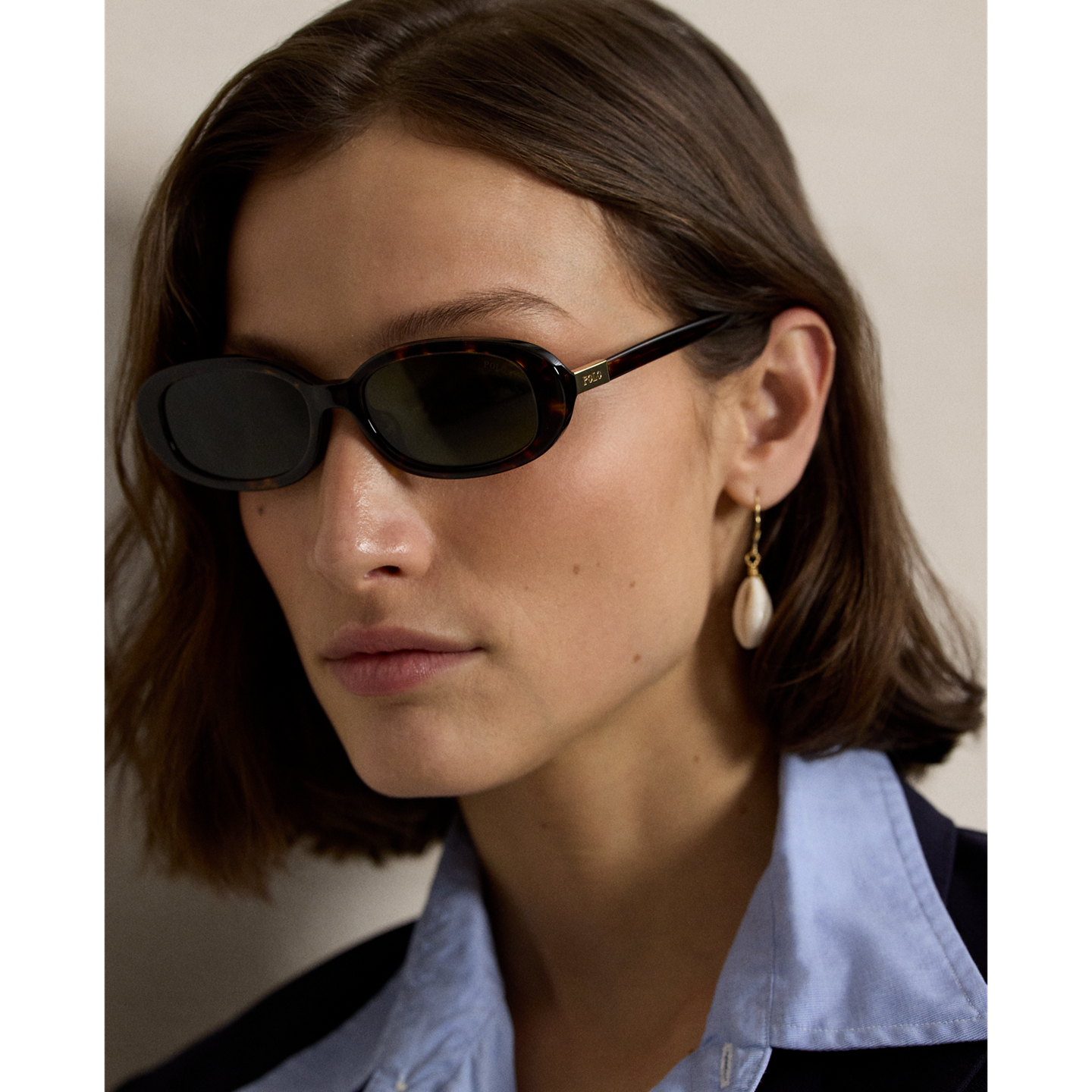 Женские солнцезащитные очки Ralph Lauren Polo Oval Sunglasses, цвет: Тёмный гавана — фото 3