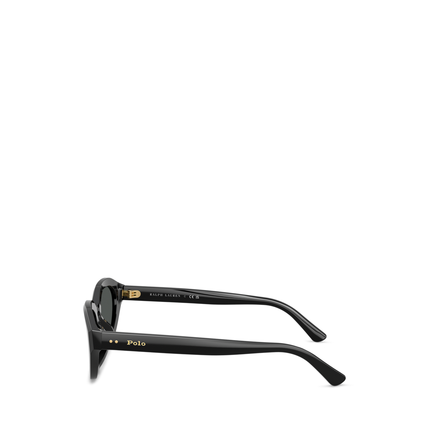 Женские солнцезащитные очки Ralph Lauren Polo Rectangle Cat-Eye Sunglasses, цвет: Блестящий чёрный — фото 2