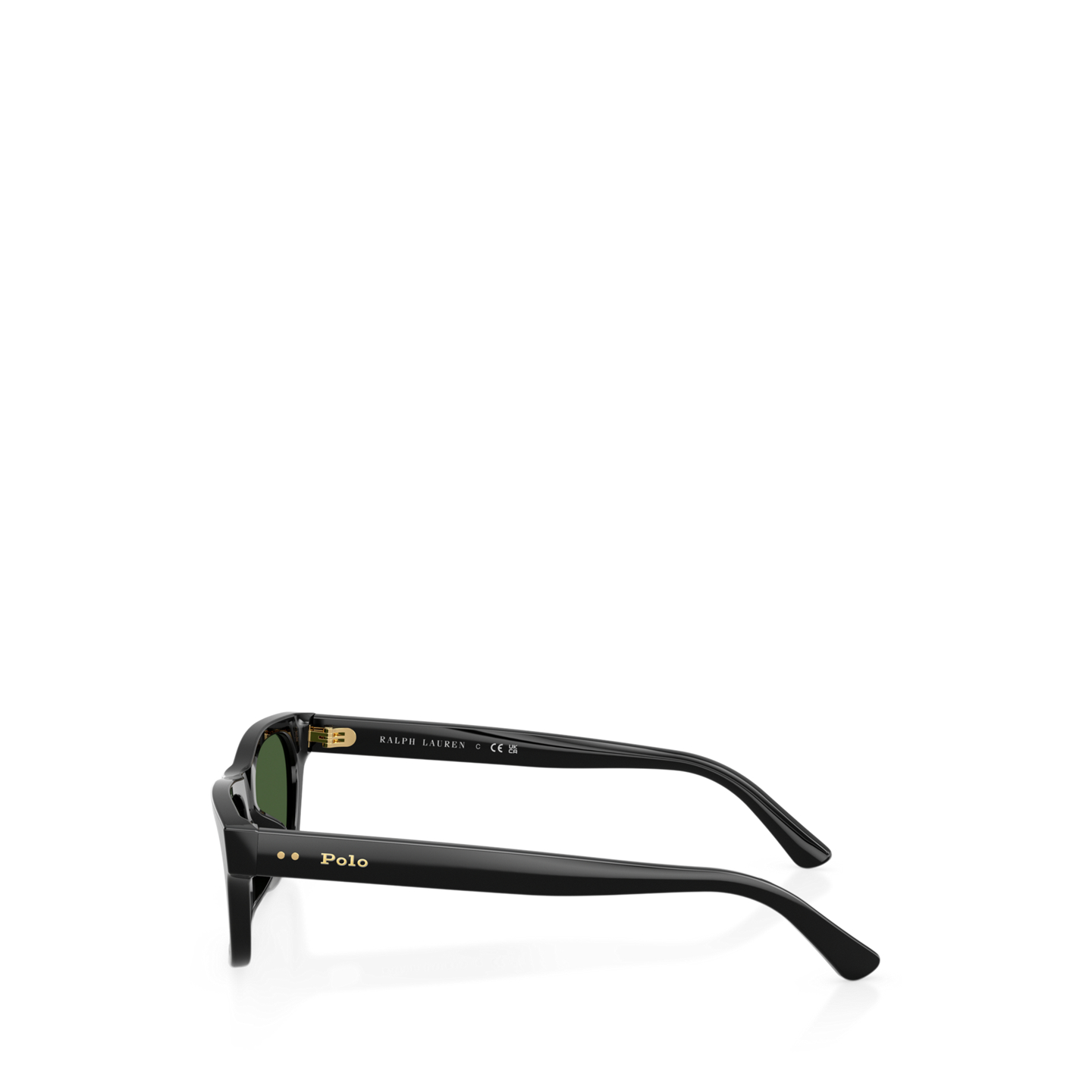 Женские солнцезащитные очки Ralph Lauren Polo Rectangle Sunglasses, цвет: Блестящий чёрный — фото 2