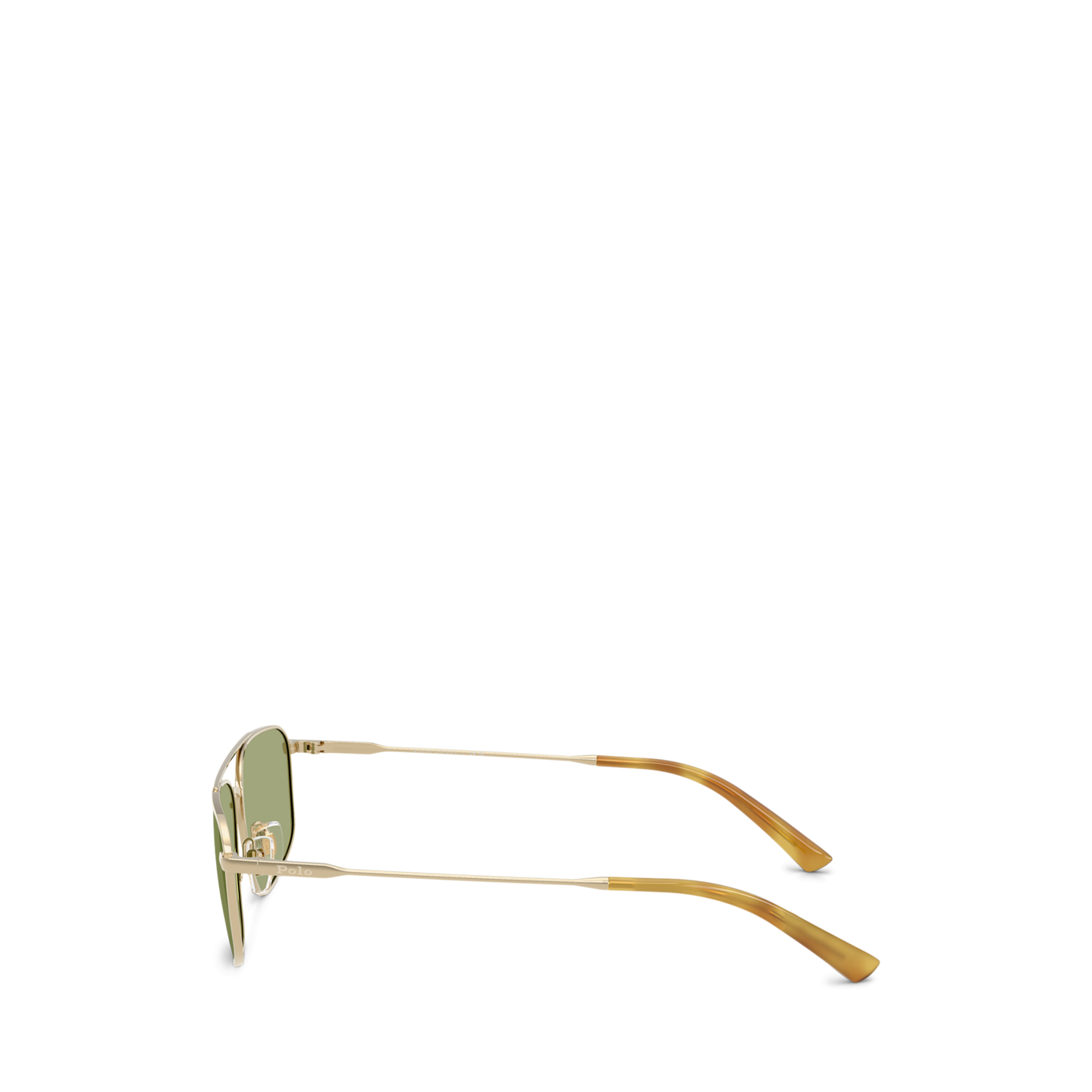 Женские солнцезащитные очки Ralph Lauren Polo Rectangle Aviator Sunglasses, цвет: Блестящий золотой — фото 2