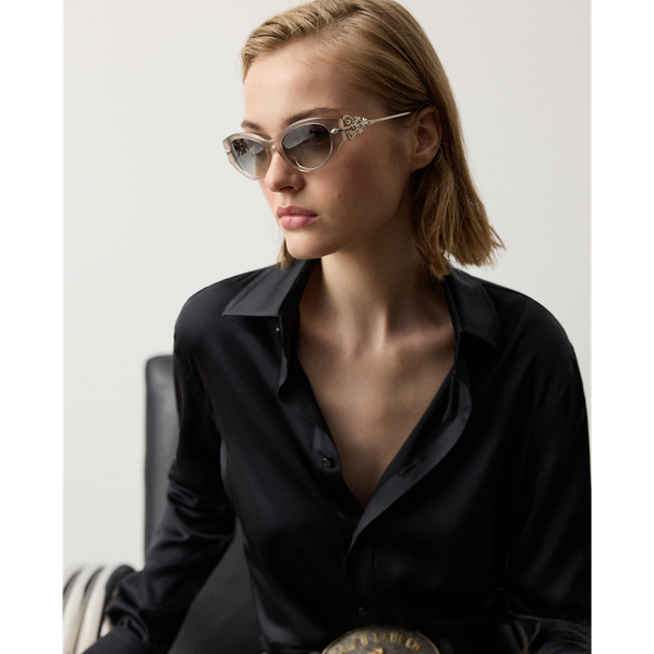 Transparent Grey Pink Western Cat-Eye Sunglasses Ralph Lauren 4