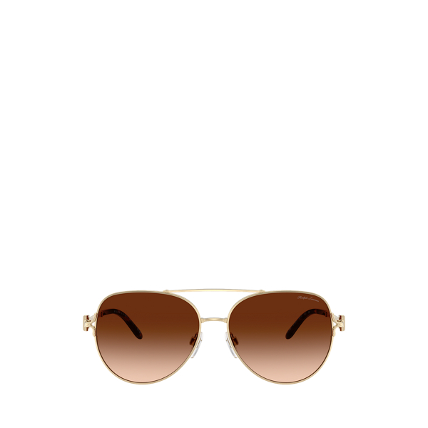 Shiny Pale Gold Stirrup Pilot Sunglasses Ralph Lauren 2
