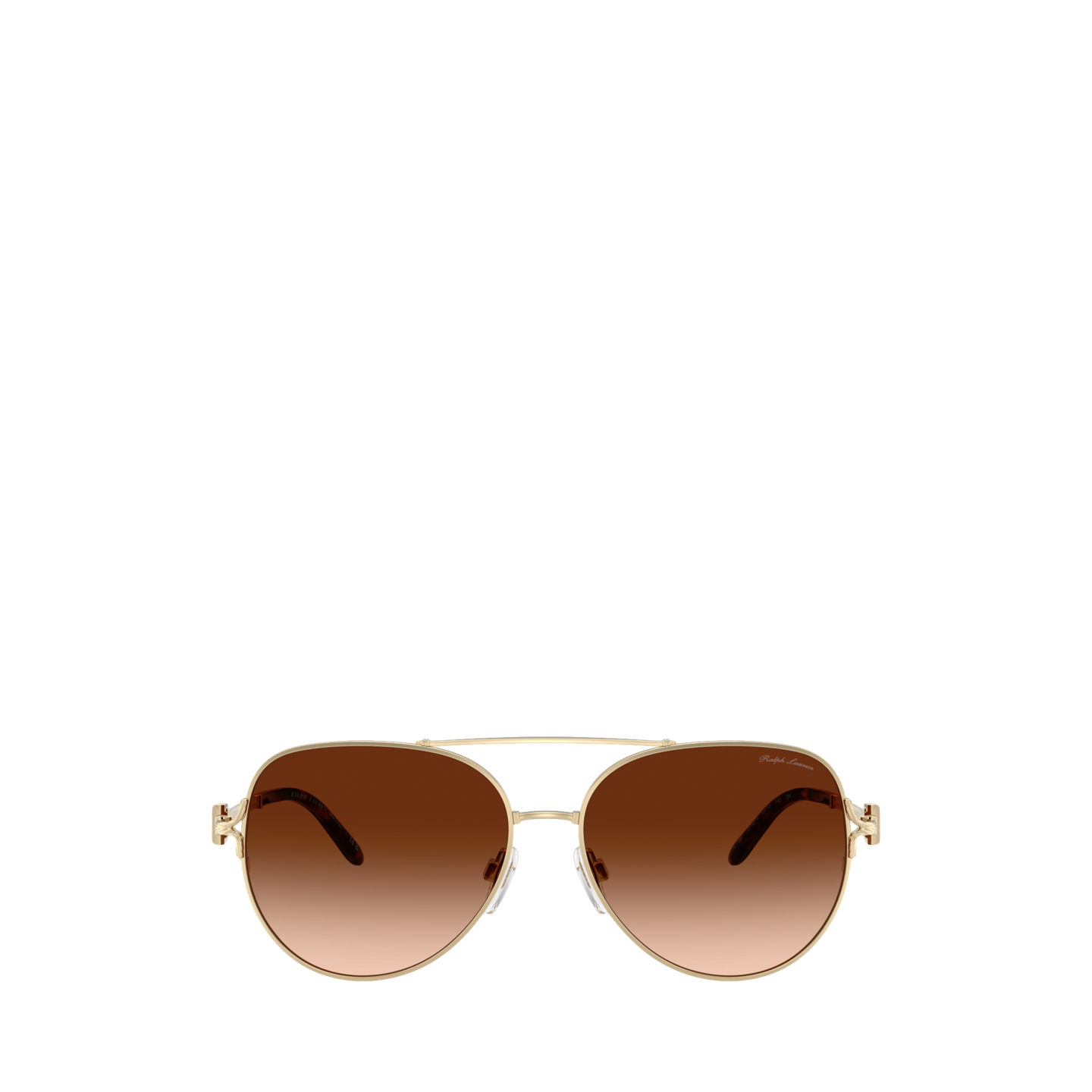 Женские солнцезащитные очки Ralph Lauren Stirrup Pilot Sunglasses, цвет: Блестящий бледный золотой — фото 1