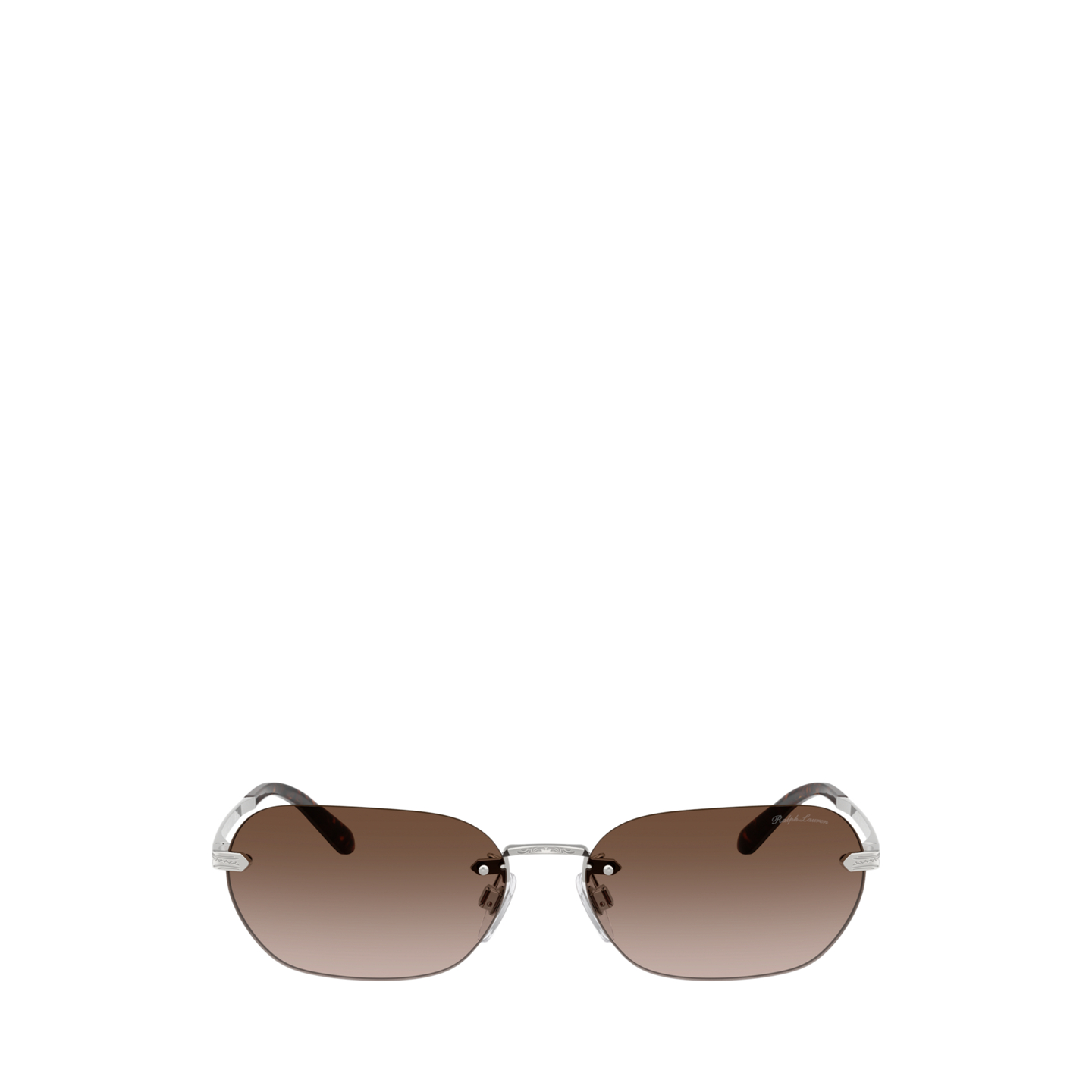 Женские солнцезащитные очки Ralph Lauren Western Rectangle Sunglasses, цвет: Блестящий серебряный — фото 1