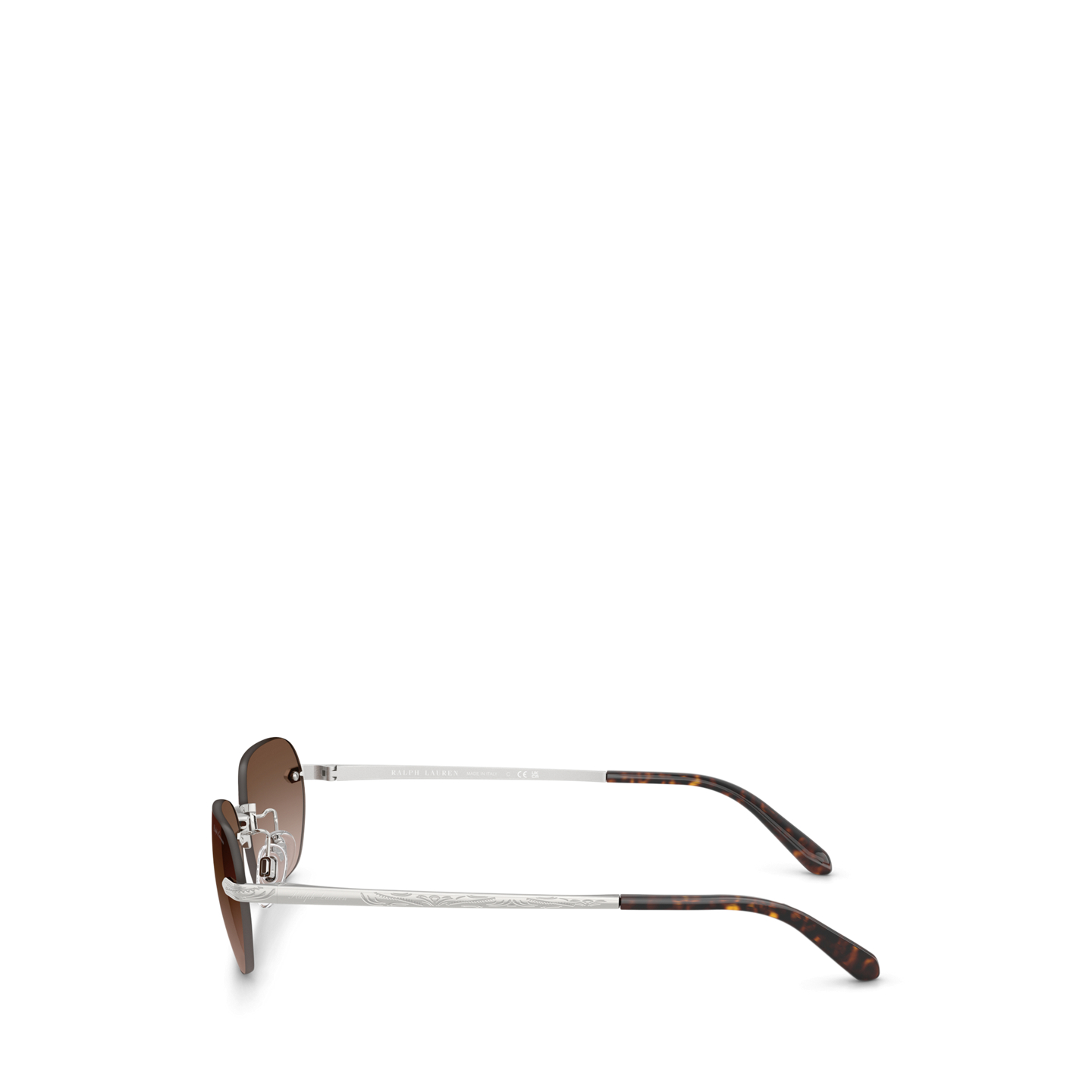 Женские солнцезащитные очки Ralph Lauren Western Rectangle Sunglasses, цвет: Блестящий серебряный — фото 2