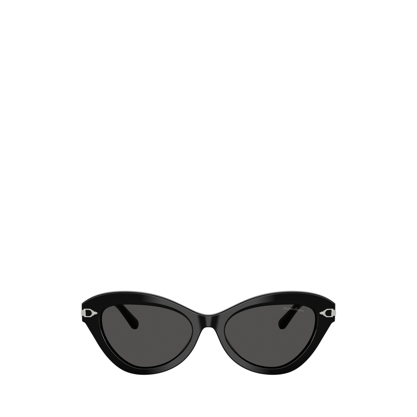 Женские солнцезащитные очки Ralph Lauren Stirrup Cat-Eye Sunglasses, цвет: Блестящий чёрный — фото 1