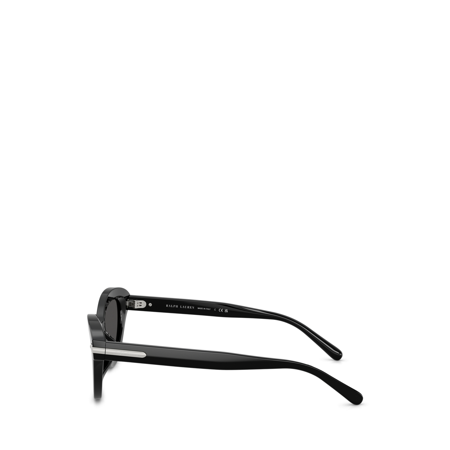 Женские солнцезащитные очки Ralph Lauren Stirrup Cat-Eye Sunglasses, цвет: Блестящий чёрный — фото 2