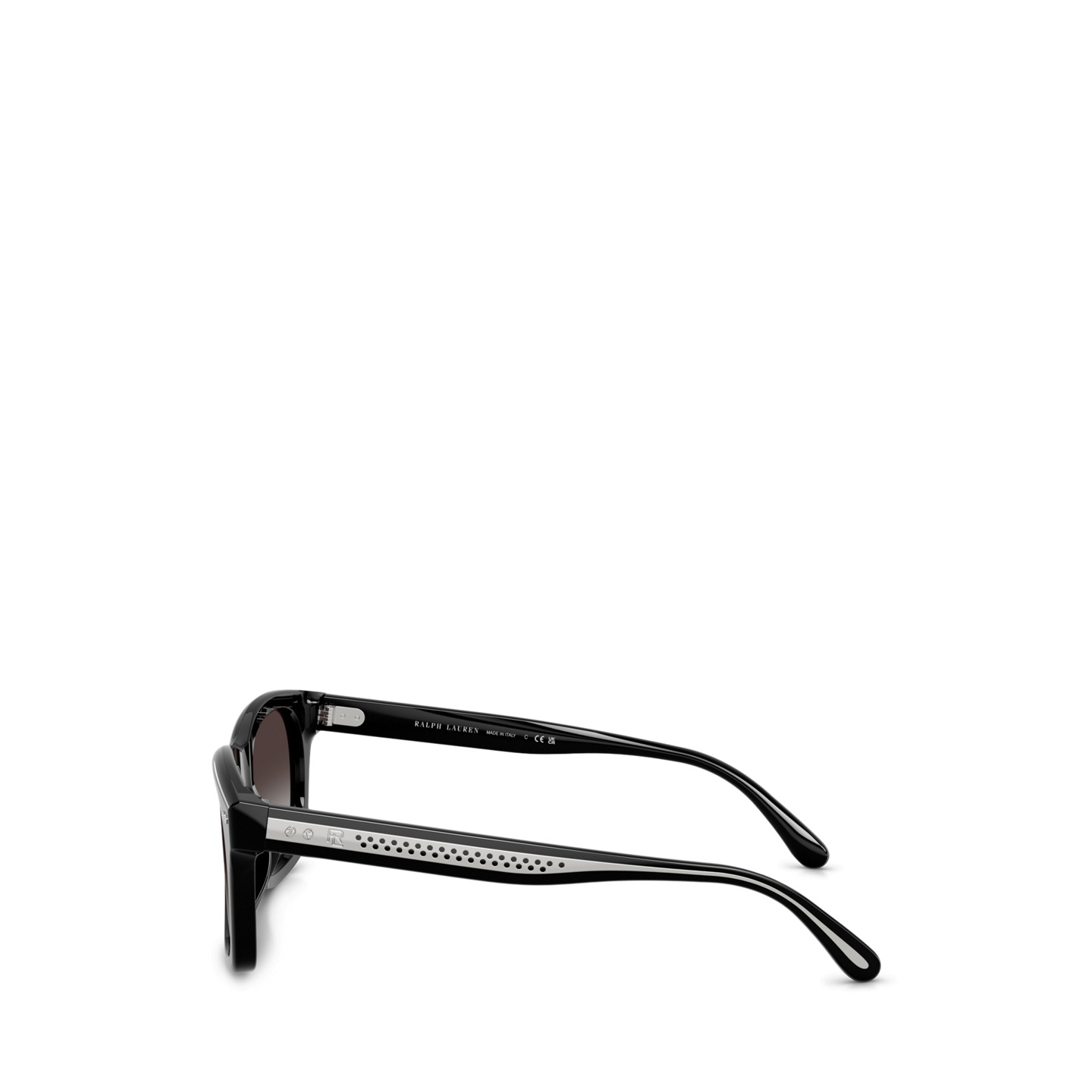 Женские солнцезащитные очки Ralph Lauren Automotive Square Sunglasses, цвет: Блестящий чёрный — фото 2