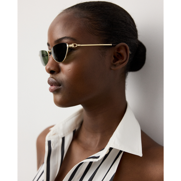 Shiny Palegold Stirrup Cat-Eye Sunglasses Ralph Lauren 4