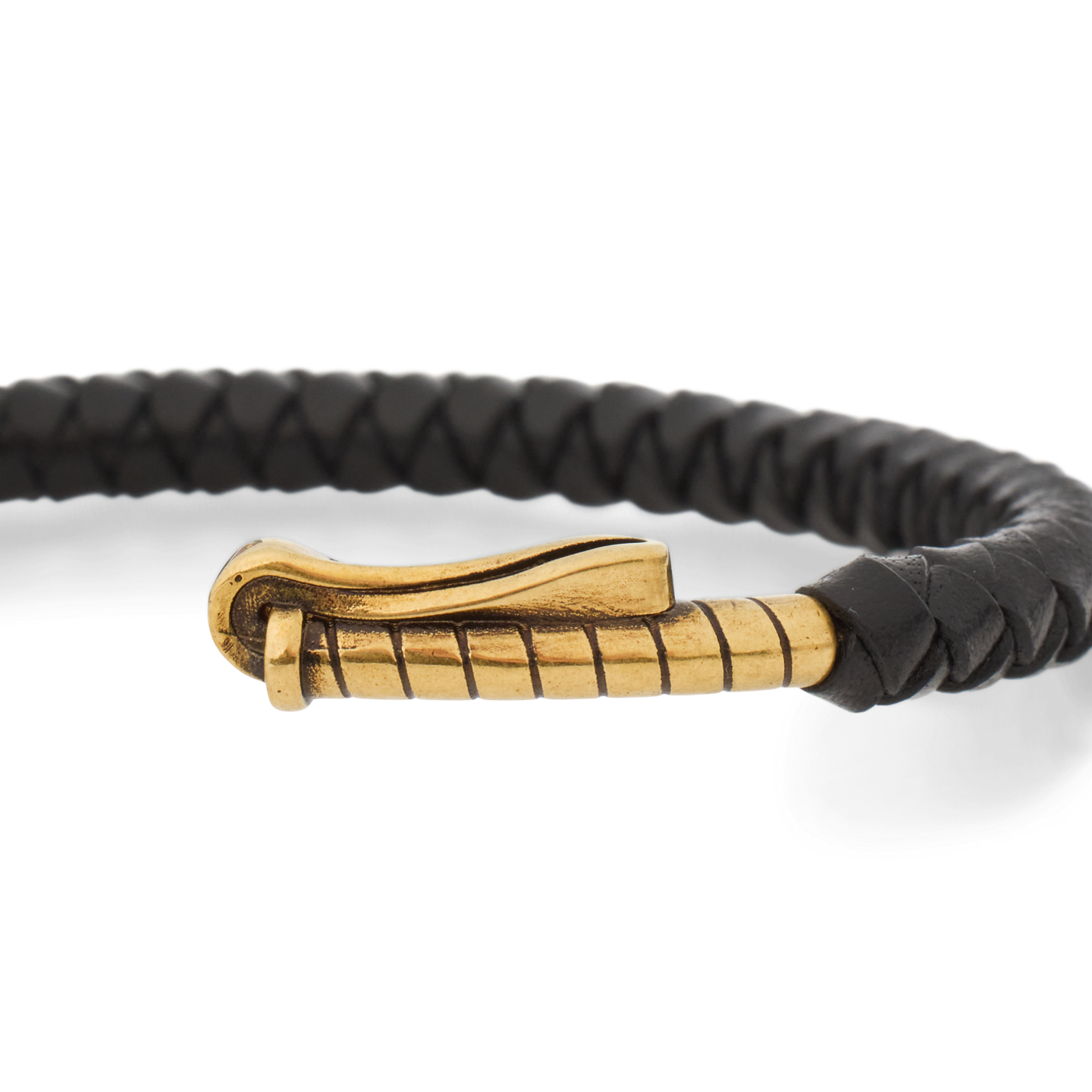 Мужской браслет Ralph Lauren Braided Antiqued Brass Polo Mallet, цвет: Золотой чёрный — фото 1
