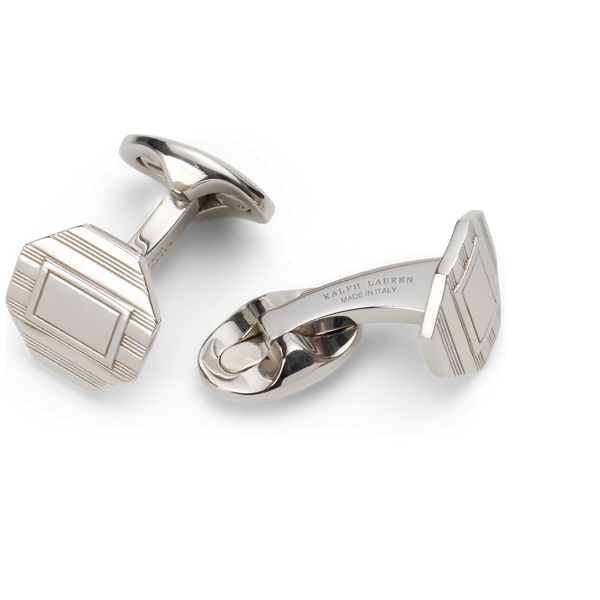 Silver Engine-Turned Cuff Links & Studs