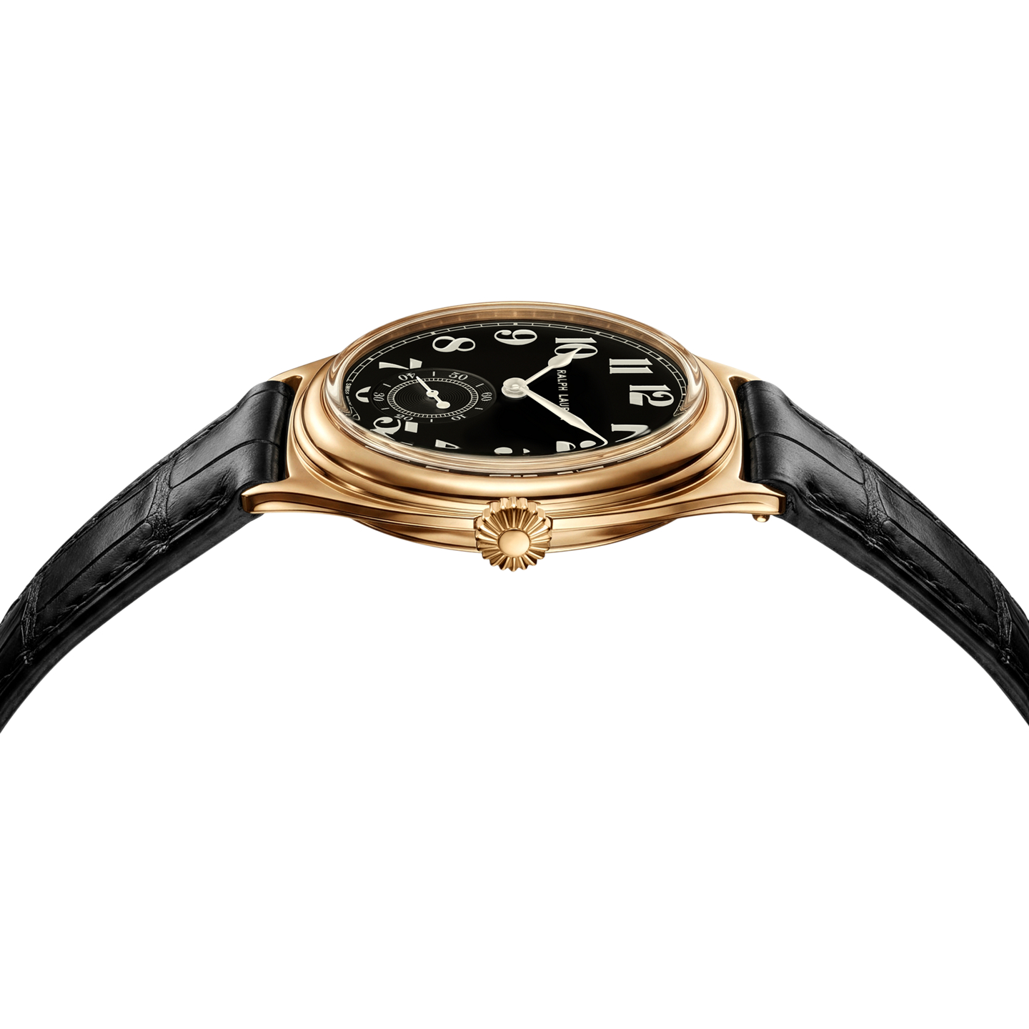 Мужские часы Ralph Lauren 40 MM Vintage 67 18K Yellow Gold, цвет: Чёрный / Золотой — фото 1