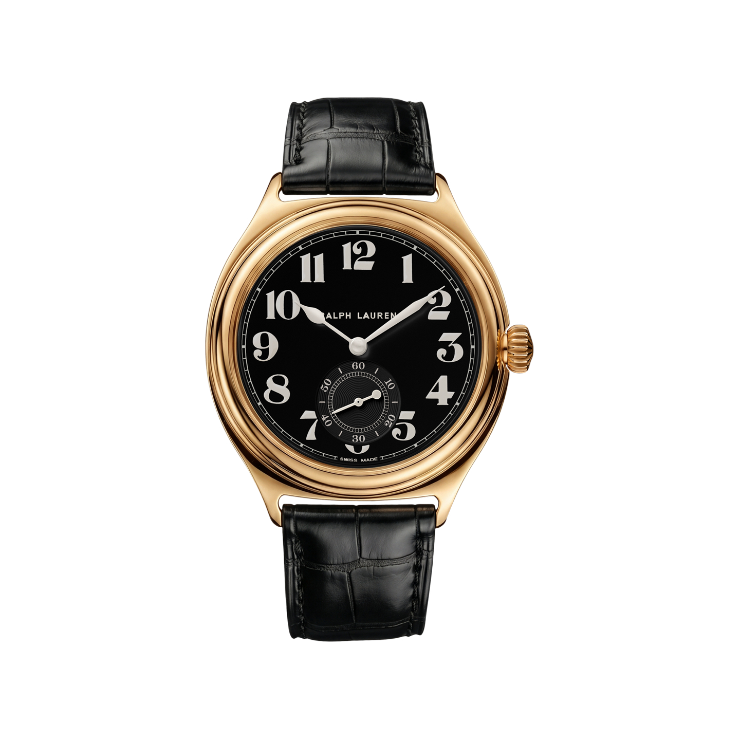 Мужские часы Ralph Lauren 40 MM Vintage 67 18K Yellow Gold, цвет: Чёрный / Золотой — фото 5