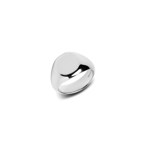 Grey Sterling Silver Round Signet Ring The Heritage Collection 2