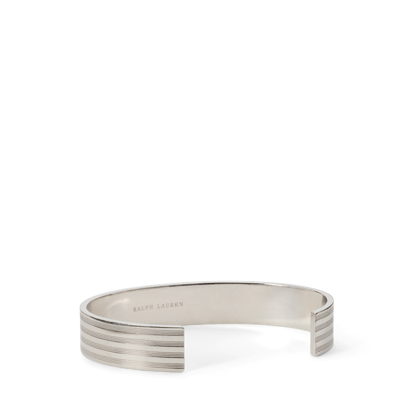 Sterling Silver Engine-Turned Wide Cuff