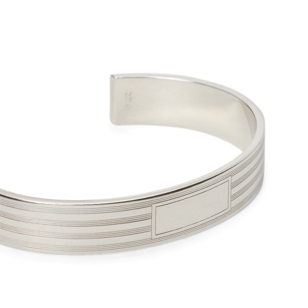 Sterling Silver Engine-Turned Wide Cuff