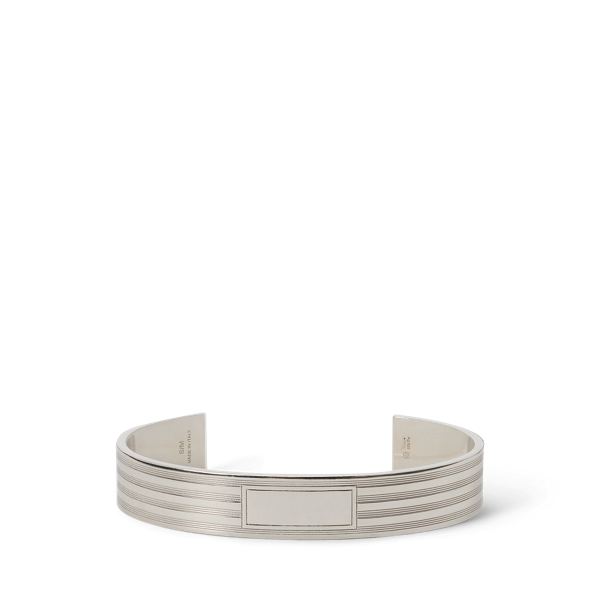 Sterling Silver Engine-Turned Wide Cuff