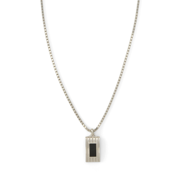 Silver & Enamel Engine-Turned ID Pendant