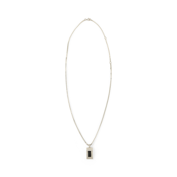 Silver & Enamel Engine-Turned ID Pendant
