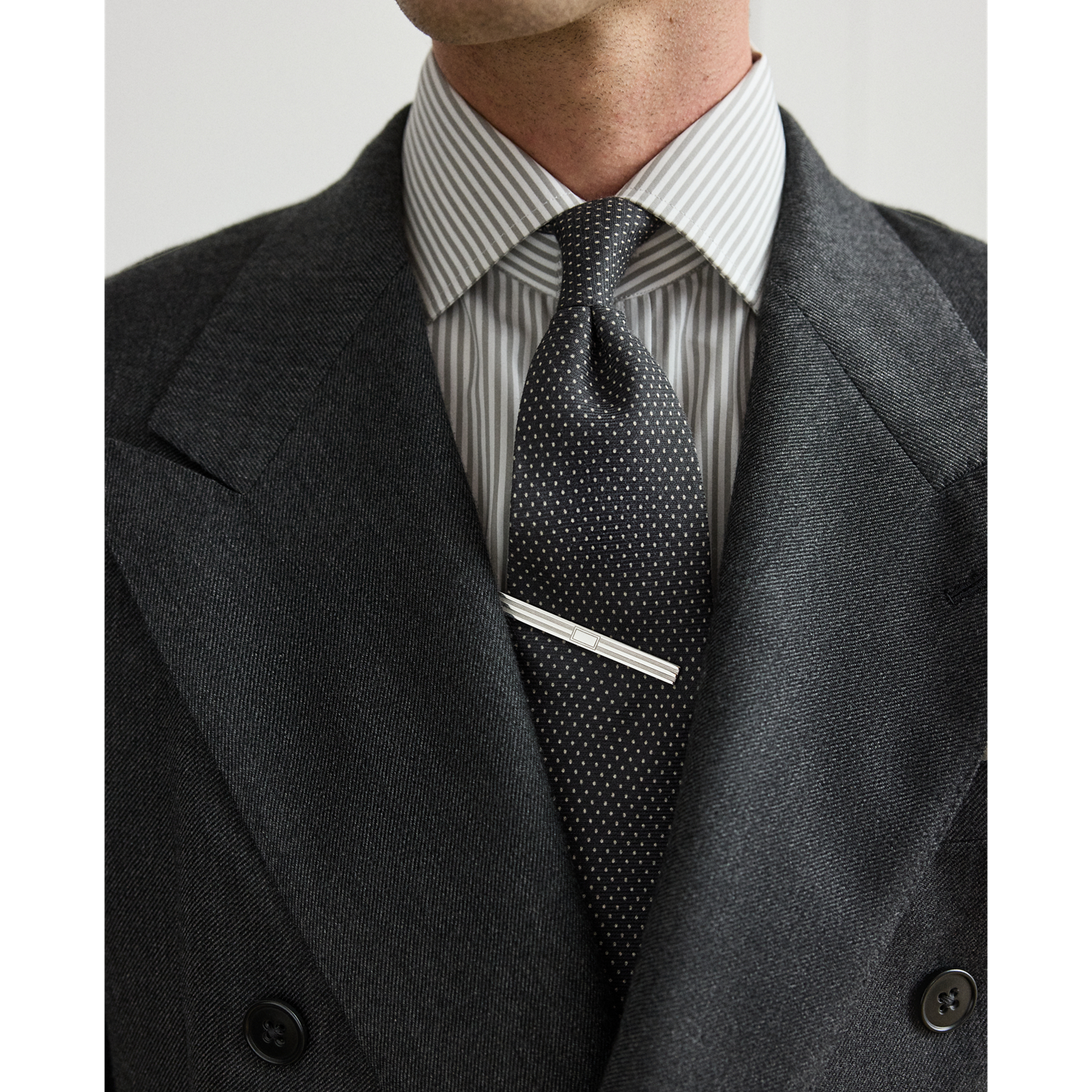 Зажимы для галстука Ralph Lauren Sterling Silver Engine-Turned Tie Bar, цвет: Серебряный — фото 2