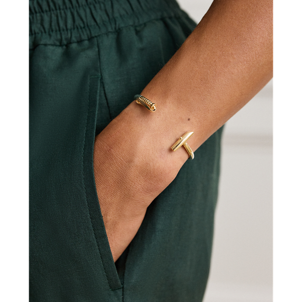 18K Rose Gold & Silver Polo Mallet Cuff