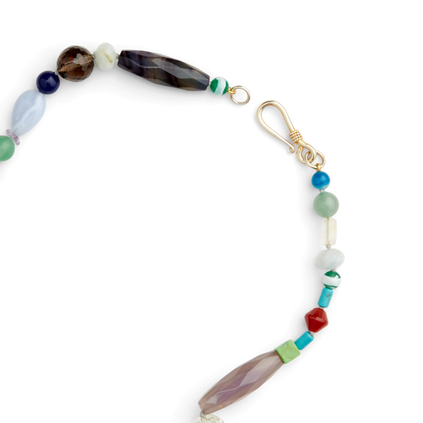 Multi Colour Long Beaded Stone Necklace Ralph Lauren Collection 2