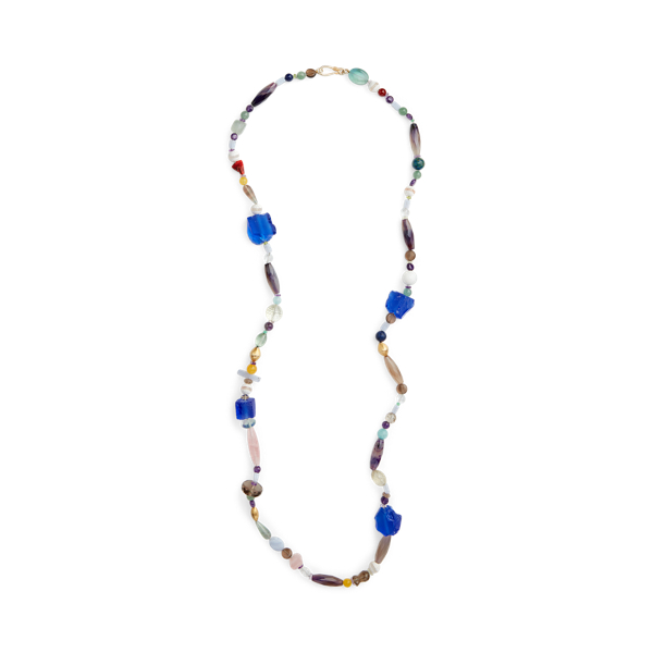 Multi Color Extra-Long Beaded Stone Necklace Ralph Lauren Collection 1