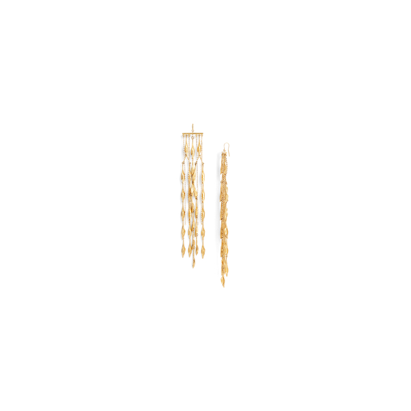 Boucles d'oreilles feuilles et cristaux Ralph Lauren Collection en Or 2