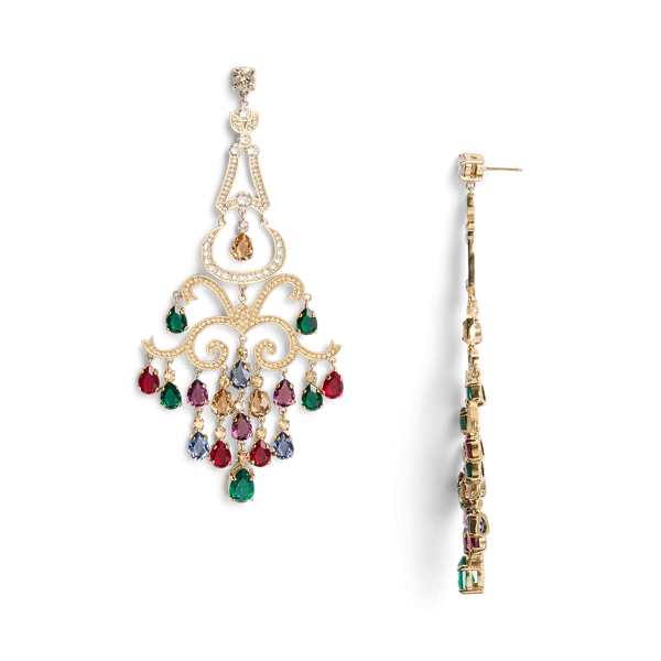Multi Colour Stone Chandelier Earrings Ralph Lauren Collection 2