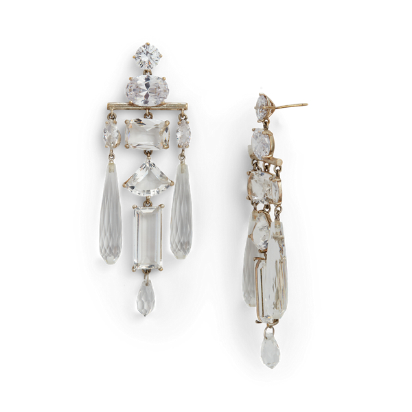 Clear Crystal Chandelier Earrings Ralph Lauren Collection 2