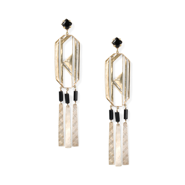 Grey Art Deco Drop Earrings Ralph Lauren Collection 1