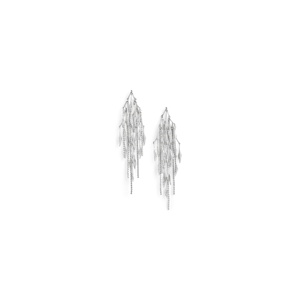 Grey Leaves & Crystal Earrings Ralph Lauren Collection 1